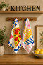 Pizza Amore and Send Noods Written Italian Cuisine Patterned Modern Stylish 2-Piece Kitchen Towel Set 35X55 - 4