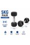 Hex Dumbbell 5kg Pair – Rubber Coated Hexagonal Dumbbells for Strength Training, Home Gym & Fitness Workouts (2 x 5kg) - 2