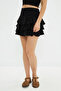 Elastic Waist Muslin Fabric Mini Length Short Skirt - 5
