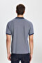 Men's Navy Blue-White Cotton Slim Fit Polo Collar T-Shirt - 5
