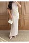 Women's 3-Piece Knitwear Set: Cardigan, Cropped Blouse and Long Skirt Combination, Stylish Summer Set - 2