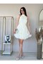 Women's Halter Neck Flounce Mini Organized Event Prom Wedding Dress 7 Color Options