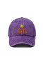''Club Soleil'' Embroidered Washed Hat /''Sun Club'' Embroidered Washed Baseball Cap