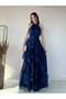 Women's Halter Neck Flounced Pleated Long Evening Dress Wedding Guest Graduation Prom Dress 7 Color Options - 2