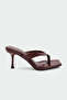 Tiny Flip-Flop Heeled Women's Burgundy Slippers