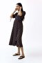 MAMA Puff-sleeved wrap dress