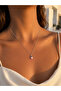 Women's Silver Color Minimal Powder Pink Strawberry Figured Chain Necklace