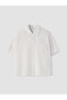 Vizyon New Season Beige Striped Oversize Women's Shirt - 5