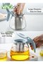 1L Glass Teapot Set with Cups and Filter, Stainless Steel Filterand Glass Cups, Simple Style Kettle - 6