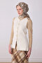 Twill Silk Patterned Scarf 4328D Geometric Pattern 03-White-Gold - 2