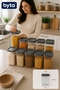 Eko 12-Piece Square Food Storage Container Set 12X1.3 L Plastic Food Storage Container with Lid Transparent Pantry and Kitchen Organization Set - 2