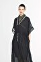 Khaki Long Pareo with Embroidery Detail on the Collar 1008 - 4