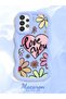 Samsung Galaxy A33 5g Compatible Case Camera Protector Blue Silicone Couple Phone Case Floral Pattern - 2
