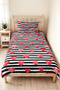 Striped Heart Black Teen Room Single Pique Set-Modern Red 160X220Cm Quilted Bedspread - 2