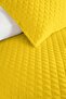 Yellow Modern Young Room Single Pique Set - Mustard Minimal 160X220 cm Quilted Bedspread - 3