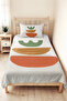 Geometric Green Young Room Single Pique Set - Orange Beige 160X220 cm Quilted Bedspread - 4