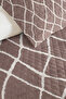 Mink Geometric Modern Young Room Single Pique Set - Minimal 160X220 cm Quilted Bedspread - 3
