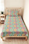 Bohemian Ethnic Mint Young Room Single Pique Set - Geometric Yellow 160X220 cm Bedspread - 6
