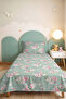 Floral Green Young Room Single Pique Set-Pastel Dried Rose 160X220 cm Quilted Bedspread - 6