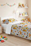 Safari Animal Orange Boys' Room Single Pique Set - Tropical 160X220 cm Bedspread - 8