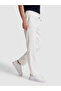 Ecru Relax Fit Waist Lace-Up Linen Blend Canvas Trousers 50321088-Vr019 - 4