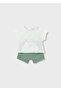 Newborn Baby Boy Combed Cotton Sort Set Green - 2
