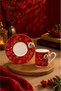 2 Person Porcelain Lovelybirds Red Green Special Design Coffee Cup Set 90ml - 5
