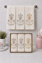 Boxed Set of 3 100% Cotton French Guipure Embroidered Gift Dowry Kitchen Towels 30X50 Size