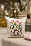 Punch Embroidered Throw Pillow Cover - 43*43 cm - Flower - Pnk001 - 2