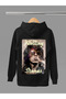 Keith Richards Printed Cotton Long Sleeve 3-Yarn Hooded Rock Sweatshirt