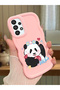 Samsung Galaxy A33 5g Compatible Case Camera Protector Pink Silicone Couple Phone Case Panda Pattern