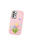 Samsung Galaxy A52S Compatible Case Camera Protector Pink Silicone Couple Phone Case with Floral Pattern - 3