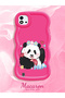 Realme C20 Compatible Case Camera Protector Red Silicone Couple Phone Case Panda Pattern - 2