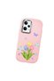 Redmi Note 12 Pro 5g Compatible Case with Camera Protection Pink Silicone Couple Phone Case with Floral Pattern - 3