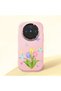 Vivo X300 Compatible Case Camera Protective Pink Silicone Couple Phone Case with Floral Pattern