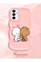 Samsung Galaxy M23 Compatible Case Camera Protective Pink Silicone Couple Phone Case Cute Pattern - 2