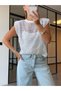 Vatkali Sequined Tank Top Bluz White - 2