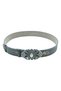Black Vintage Women's Belt with Antique Silver Buckle, Distressed Effect, 3.5 cm Jeans, Casual and Bohemian Style Belt. - 2