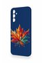 Samsung M14 Compatible Colorful Leaf Pattern Silicone Case - 4
