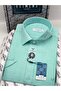 Classic Short Sleeve Linen Collar Button down Comfortable Fabric Gift Boxed Men's Shirt Fs-004588 - Mint - 3