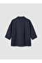 Lcw Vision Navy Blue Oversize Women's 100% Linen Shirt - 7