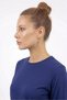 Women's Navy Blue Cotton Single Jersey Fabric Crew Neck Regular Fit Three Quarter Sleeve Skirt Slit Tunic - 4