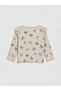 Özmarka New Season Beige Bow Patterned Baby Girl Set - 5