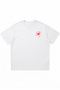 Hibiscus Printed White Oversize Crew Neck T-Shirt