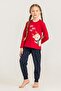 Ho Ho Ho Deer Mother Daughter Red Long Sleeve Pajama Set Rp3934-A-V1 - 5
