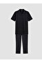 Esvab • Modern & Distinctive Standard Fit Checkered Embroidered Men's Pajama Set - 6