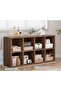 CozyNest 8-Compartment Freestanding Bookshelf & Storage Cabinet, Wall-Adjacent Kids Bookcase, Simple Organizer for Living Room Reading Corner, Dark Walnut - 4