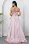 Strapless Neckline Rhinestone Straps Ruffle Satin Dress Drp582 - 7