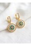 Nazar Boncuğu Model Zircon Stone Gold Color Stainless Steel Women's Earrings - 2