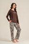 Women's Inspire Others Everyday Brown Long Sleeve Pajama Set Pc9280-S-V2 - 2